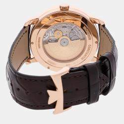 Vacheron Constantin Silver 18k Rose Gold Patrimony 86060/000R-9640 Automatic Men's Wristwatch 42 mm