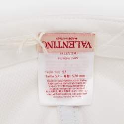 Valentino White Logo Embroidered Cotton Baseball Cap 54