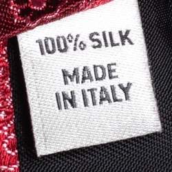 Pre Owned Valentino Red Floral Jacquard Silk Tie