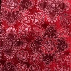 Pre Owned Valentino Red Floral Jacquard Silk Tie