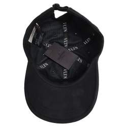 Pre Owned Valentino Black VLTN Print Cotton Baseball Cap Size 60