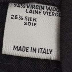 Pre Owned Valentino Black Silk Wool Skinny Tie