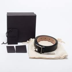 Valentino Black Leather Rockstud Buckle Belt 95 CM