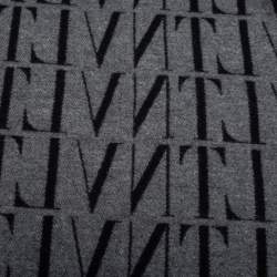 Valentino Black/Grey VLTN Printed Wool and Cashmere Scarf