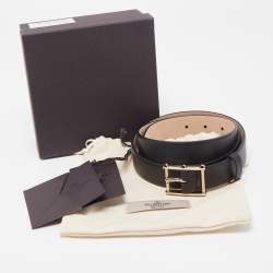 Valentino Black Leather Rockstud Buckle Belt 95CM