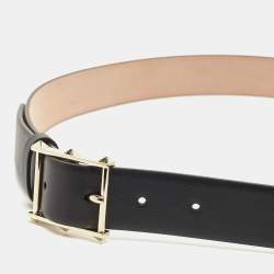 Valentino Black Leather Rockstud Buckle Belt 90CM