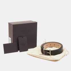 Valentino Black Leather Rockstud Buckle Belt 90CM