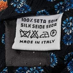 Pre Owned Valentino Black Floral Print Silk Traditional Tie