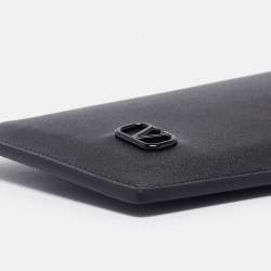 Valentino Black Leather Mini VLogo Phone Case