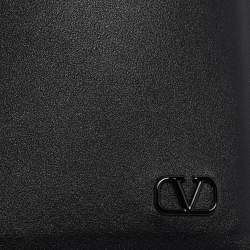Valentino Black Leather Mini VLogo Phone Case