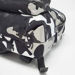 Valentino Black/Metallic Camouflage Fabric and Leather VLogo Backpack