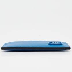 Pre Owned Valentino Blue Leather VLogo Card Holder