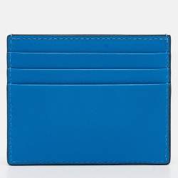 Pre Owned Valentino Blue Leather VLogo Card Holder