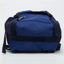 Pre Owned Valentino Navy Blue/Purple Nylon and Suede VLTN Backpack