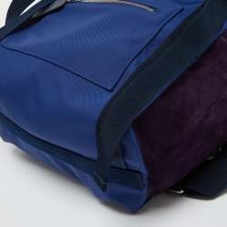 Pre Owned Valentino Navy Blue/Purple Nylon and Suede VLTN Backpack