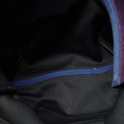 Pre Owned Valentino Navy Blue/Purple Nylon and Suede VLTN Backpack