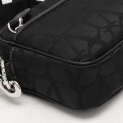 Valentino Black Fabric and Leather Iconographe Messenger Bag