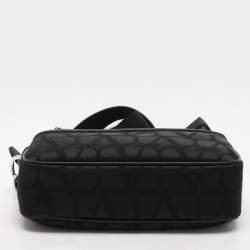 Valentino Black Fabric and Leather Iconographe Messenger Bag