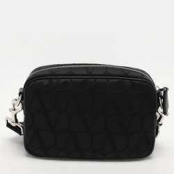 Valentino Black Fabric and Leather Iconographe Messenger Bag