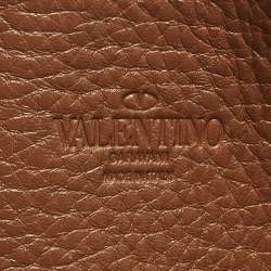 Pre Owned Valentino Identity Woven Brown/Tan Leather and Rope Tote
