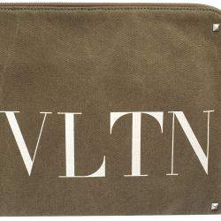 Valentino Green Canvas VLTN Document Case