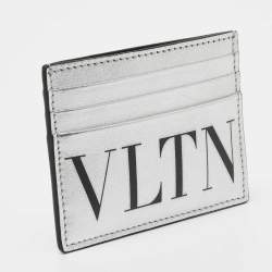 Pre Owned Valentino Silver Leather VLTN Card Holder