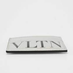 Pre Owned Valentino Silver Leather VLTN Card Holder