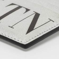 Pre Owned Valentino Silver Leather VLTN Card Holder