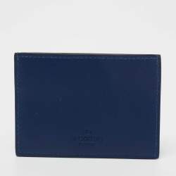 Pre Owned Valentino Blue Leather Rockstud Card Holder