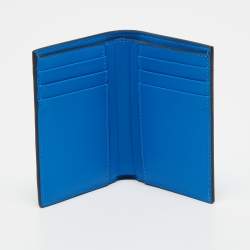 Pre Owned Valentino Blue Leather Vlogo Card Case