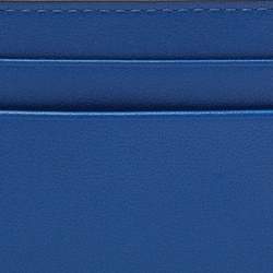 Pre Owned Valentino Blue Leather Rockstud Card Holder