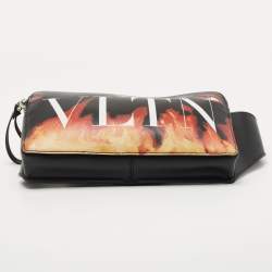 Valentino Black Printed Leather Emilio Villalba x VLTN Belt Bag