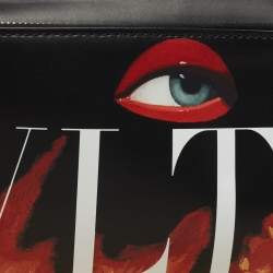 Valentino Black Printed Leather Emilio Villalba x VLTN Belt Bag