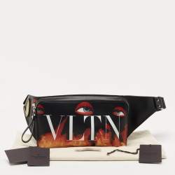 Valentino Black Printed Leather Emilio Villalba x VLTN Belt Bag
