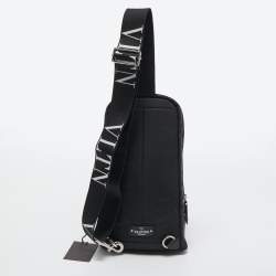 Valentino Black Nylon Rockstud VLTN Crossbody Bag