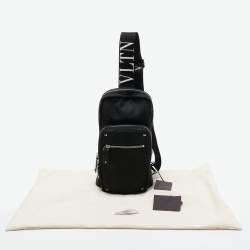 Valentino Black Nylon Rockstud VLTN Crossbody Bag