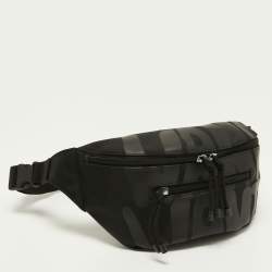 Valentino Black Nylon Printed Belt Bag