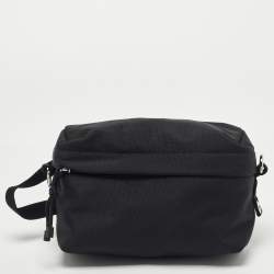 Pre Owned Valentino Black Nylon VLTN Front Pocket Messenger Bag 
