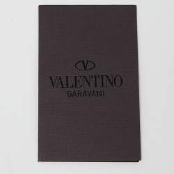 Pre Owned Valentino Black/White Leather VLNT Zip Pouch