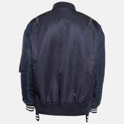 Valentino Navy Blue Rockstud Untitled Navy Blue Bomber Jacket L