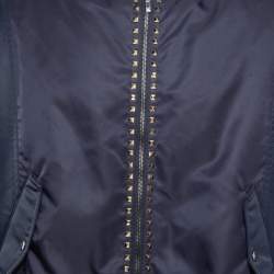 Valentino Navy Blue Rockstud Untitled Navy Blue Bomber Jacket L