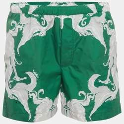 Pre Owned شورت فالنتينو نايلون بتصميم سيرين ميتامورفوس أخضر مقاس متوسط