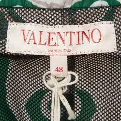 Pre Owned Valentino Green Garavani Metamorphos Siren Print Nylon Swim Shorts M