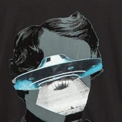 مملوكة مسبقًا Valentino X Undercover Black V Face UFO Print Cotton Crew Neck T-Shirt L