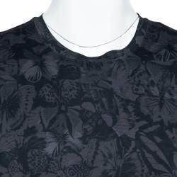 Pre Owned Valentino Black Rockstud Camubutterfly T-Shirt L