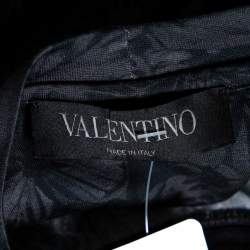 Pre Owned Valentino Black Rockstud Camubutterfly T-Shirt L