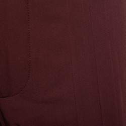 Valentino Burgundy Wool Straight Leg Track Pants S