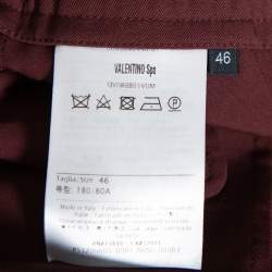 Valentino Burgundy Wool Straight Leg Track Pants S