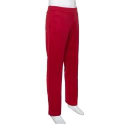 Valentino Burgundy Jersey Side Stripe Detail Track Pants M