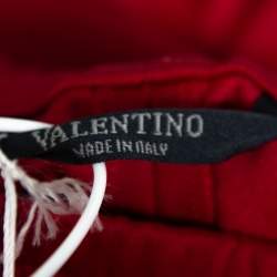 Valentino Burgundy Jersey Side Stripe Detail Track Pants M